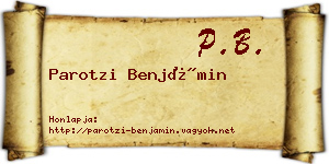 Parotzi Benjámin névjegykártya
